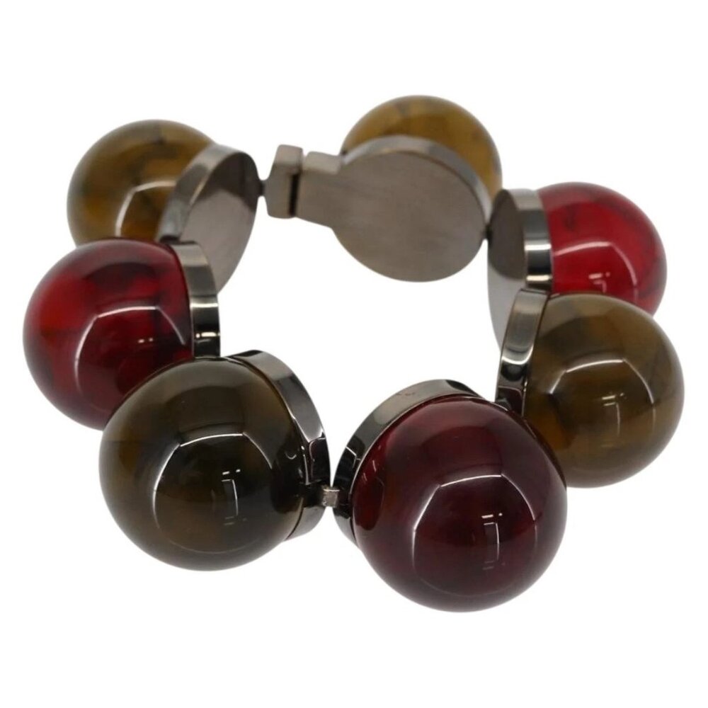 FENDI Colored Stones Bracelet metal Red Auth am9407V